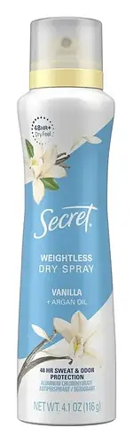 Secret Weightless Dry Spray Vanilla + Argan Oil