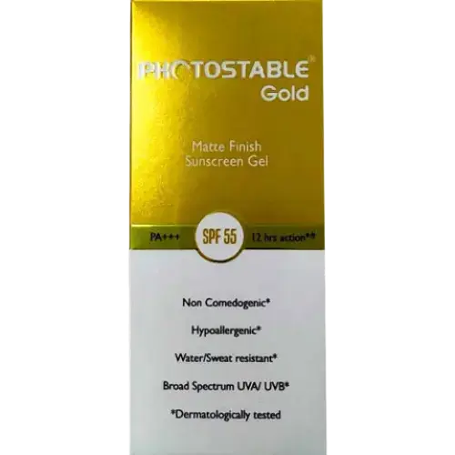 Sun Pharma Photostable Gold Matte Finish Sunscreen Gel SPF 55