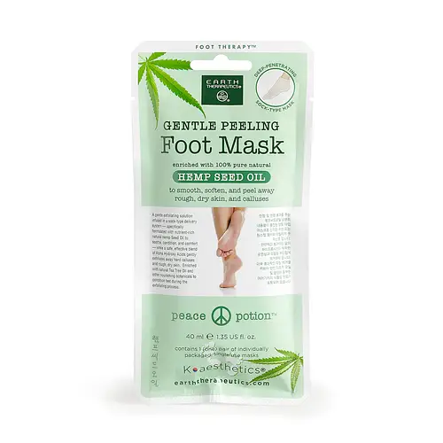 Earth Therapeutics Gentle Peeling Foot Mask With Hemp Seed Oil