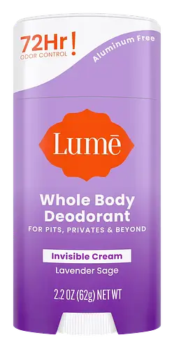 Lume Whole Body Deodorant Invisible Cream Stick Lavender Sage