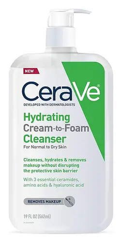 CeraVe Hydrating Cream To Foam Cleanser (Normal to Dry Skin)