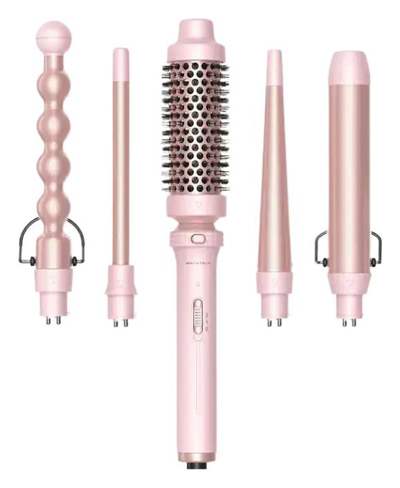 Wavytalk Multi Curl 5-In-1 Curling Wand Set Pink