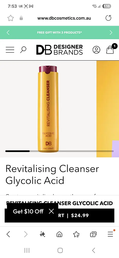 DB Cosmetics Revitalising Cleanser Glycolic Acid