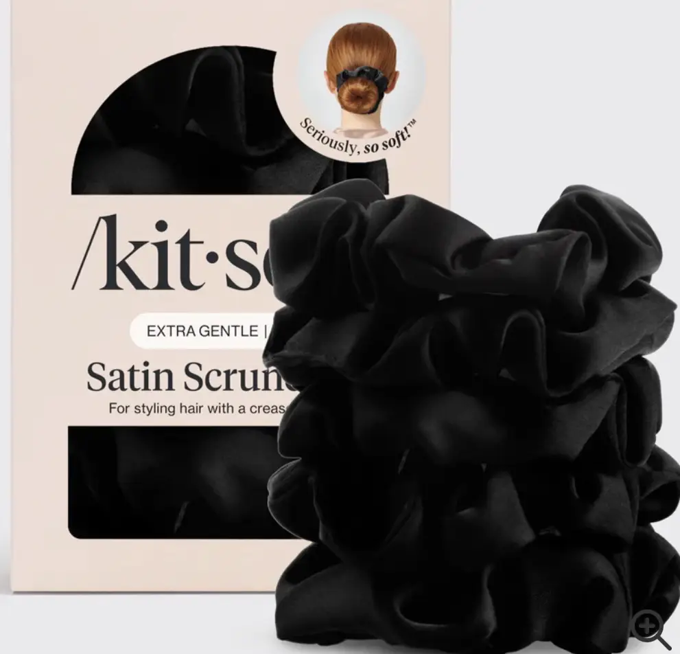 Kitsch Black Satin Sleep Scrunchie