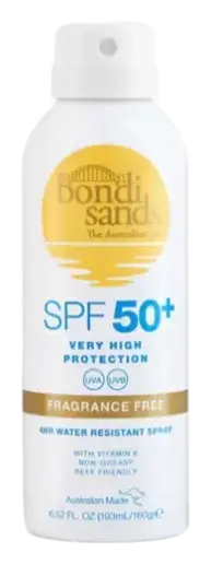 bondi sands SPF50+ Fragrance Free Sunscreen Spray Aerosol Mist