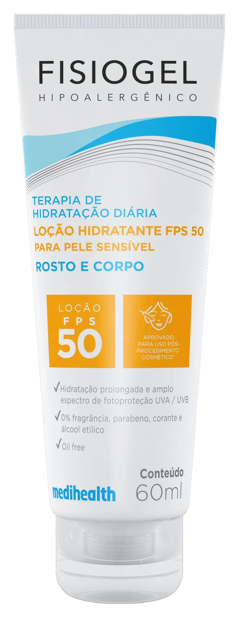 Fisiogel Terapia De Hidratação Diária Loção Hidratante FPS 50 Para Pele Sensível