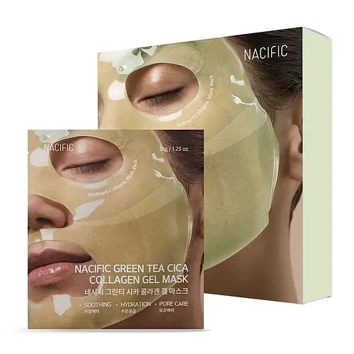 Nacific Green Tea Cica Collagen Gel Mask Set - Masques au thé vert et cica