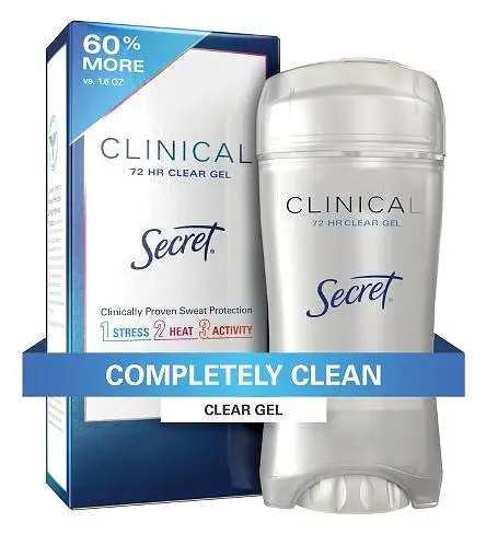 Secret Clinical Strength Clear Gel Antiperspirant Completely Clean