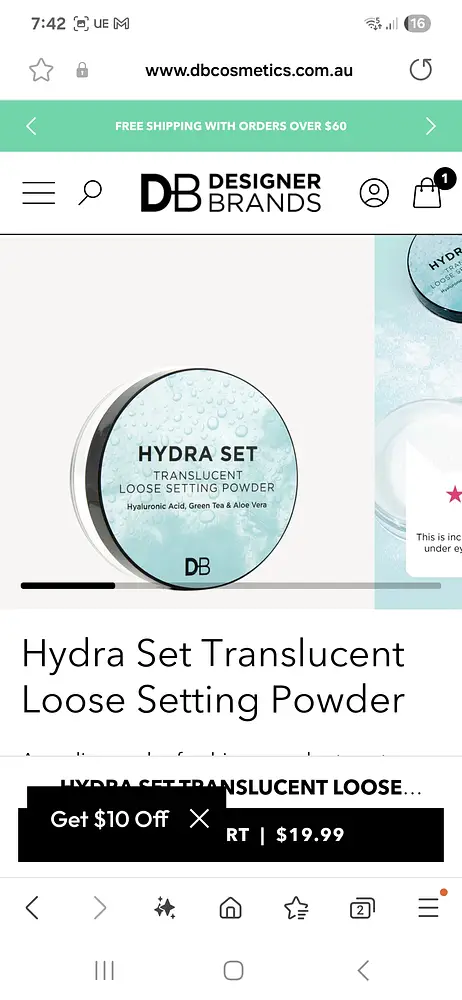 DB Cosmetics Hydra Set Translucent Loose Setting Powder