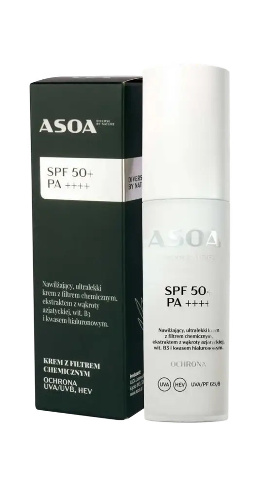 Asoa Krem Z Filtrem Chemicznym SPF 50+