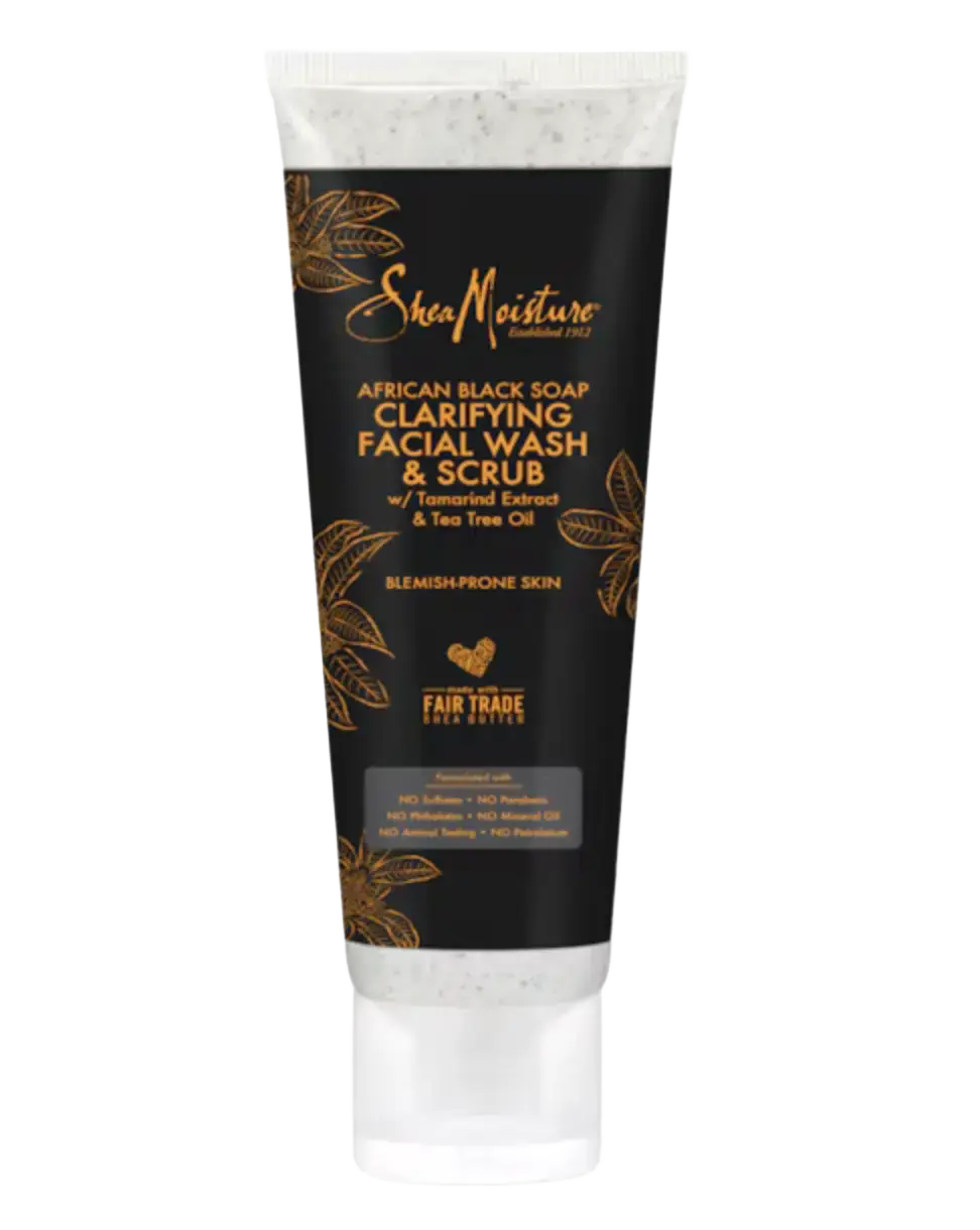 Shea Moisture African Black Soap Clarifying Facial Wash & Scrub