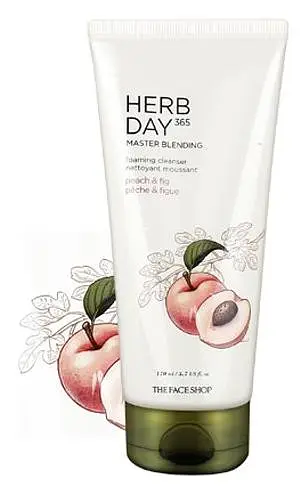 The Face Shop Herb Day 365 Master Blending Foaming Cleanser Peach & Fig