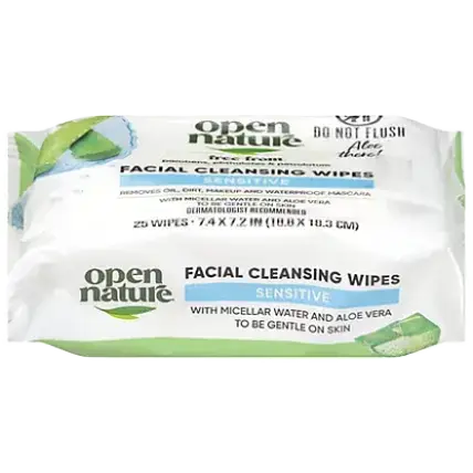 Open Nature Sensitive Facial Cleansing Wipes