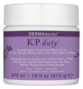 DERMAdoctor KP Duty Body Scrub Exfoliant for Keratosis Pilaris & Dry, Rough, Bumpy Skin with 10% AHAs + PHAs