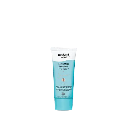 Wotnot Naturals Natural Face Sunscreen + Mineral Makeup BB Cream SPF 40 Nude