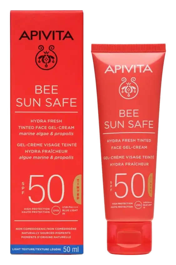 Apivita Natural Cosmetics Hydra Fresh Tinted Face Gel Cream SPF 50