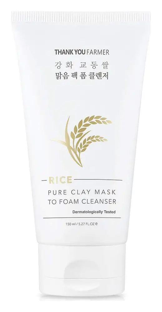 Thank You Farmer Rice Pure Clay Mask To Foam Cleanser
