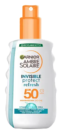 Garnier Ambre Solaire Invisible Protect Refresh Sun Protection Spray SPF50 UK