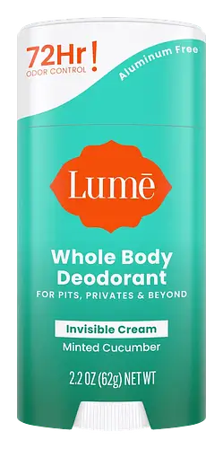 Lume Whole Body Deodorant Invisible Cream Stick Minted Cucumber