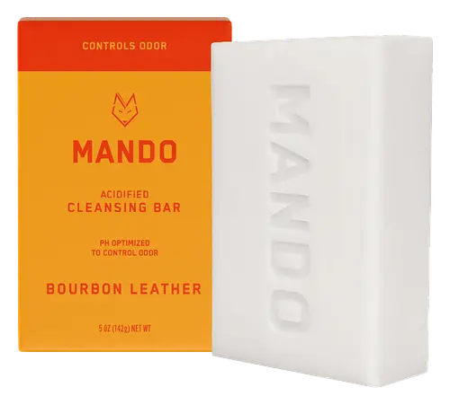 Mando 4-In-1 Acidified Cleansing Bar Bourbon Leather