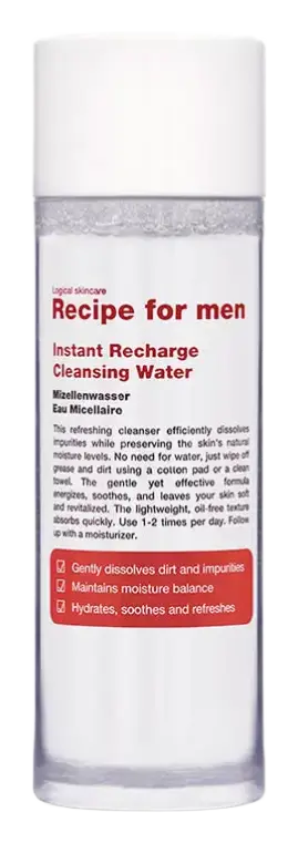 Recipe For men Instant Recharge Cleansing Water