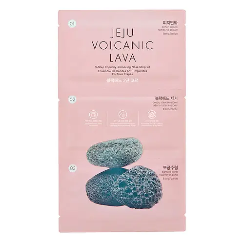 The Face Shop Jeju Volcanic Lava 3 Step Impurity Removing Nose Strip Kit