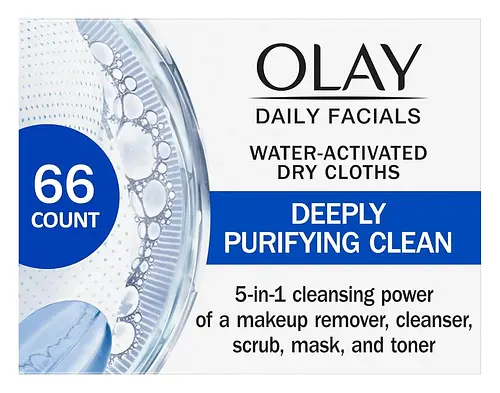 Olay Daily Facials Water-Activated Dry Cloths Deeply Purifying Clean