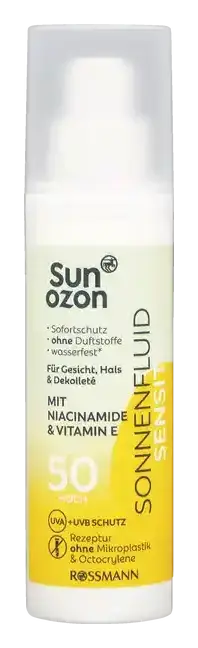 Sunozon Sonnenfluid Sensitiv SPF 50 With Niacinamide And Vitamin E