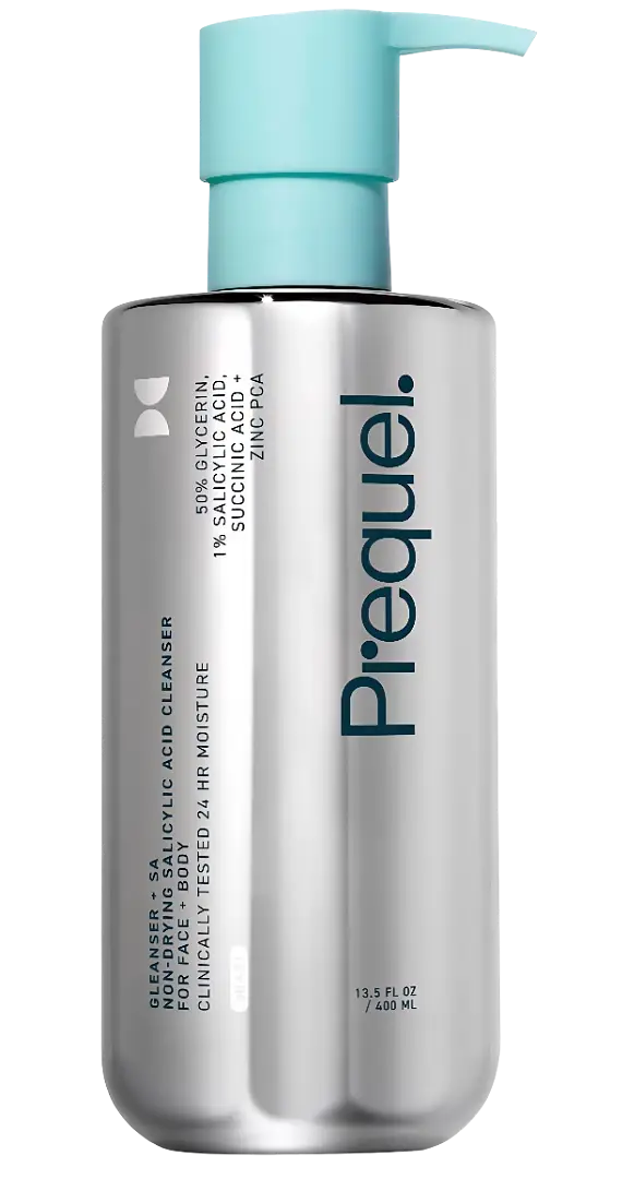 Prequel Gleanser + SA Non-Drying Salicylic Acid Cleanser For Face + Body