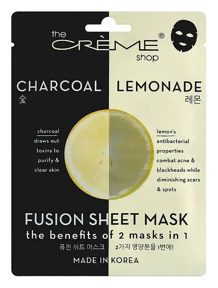 The Creme Shop Fusion Sheet Mask Charcoal & Lemon
