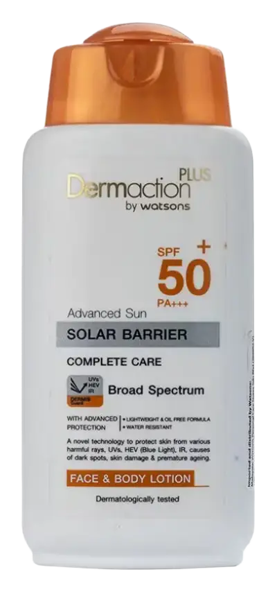 Dermaction Plus by Watsons Advanced Sun Solar Barrier Complete Face & Body Lotion SPF 50+