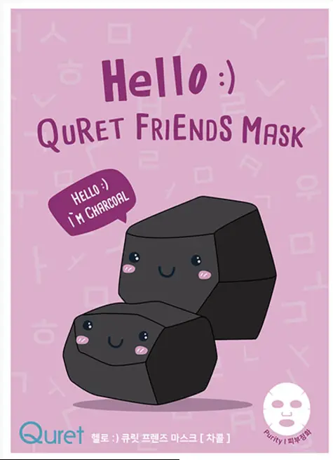 QURET Hello! Friends Mask Charcoal