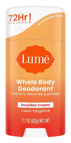 Lume Whole Body Deodorant Invisible Cream Stick Clean Tangerine