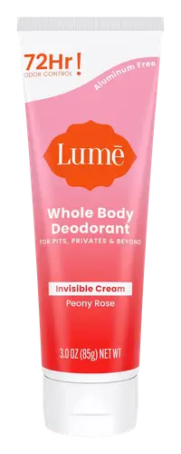 Lume Whole Body Deodorant Invisible Cream Peony Rose