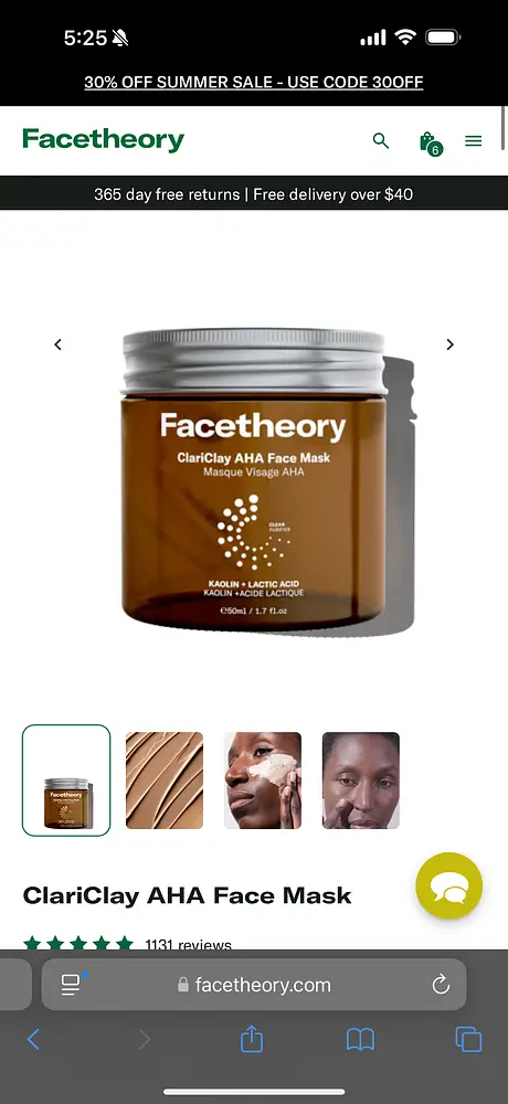 FaceTheory ClariClay AHA Face Mask