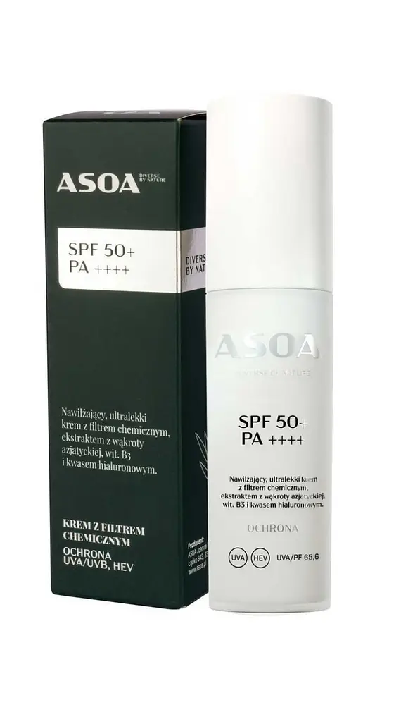 Asoa Krem Z Filtrem Chemicznym SPF 50+