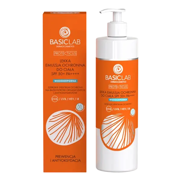 BasicLab Lekka Emulsja Ochronna Do Ciała SPF 50+ PA++++