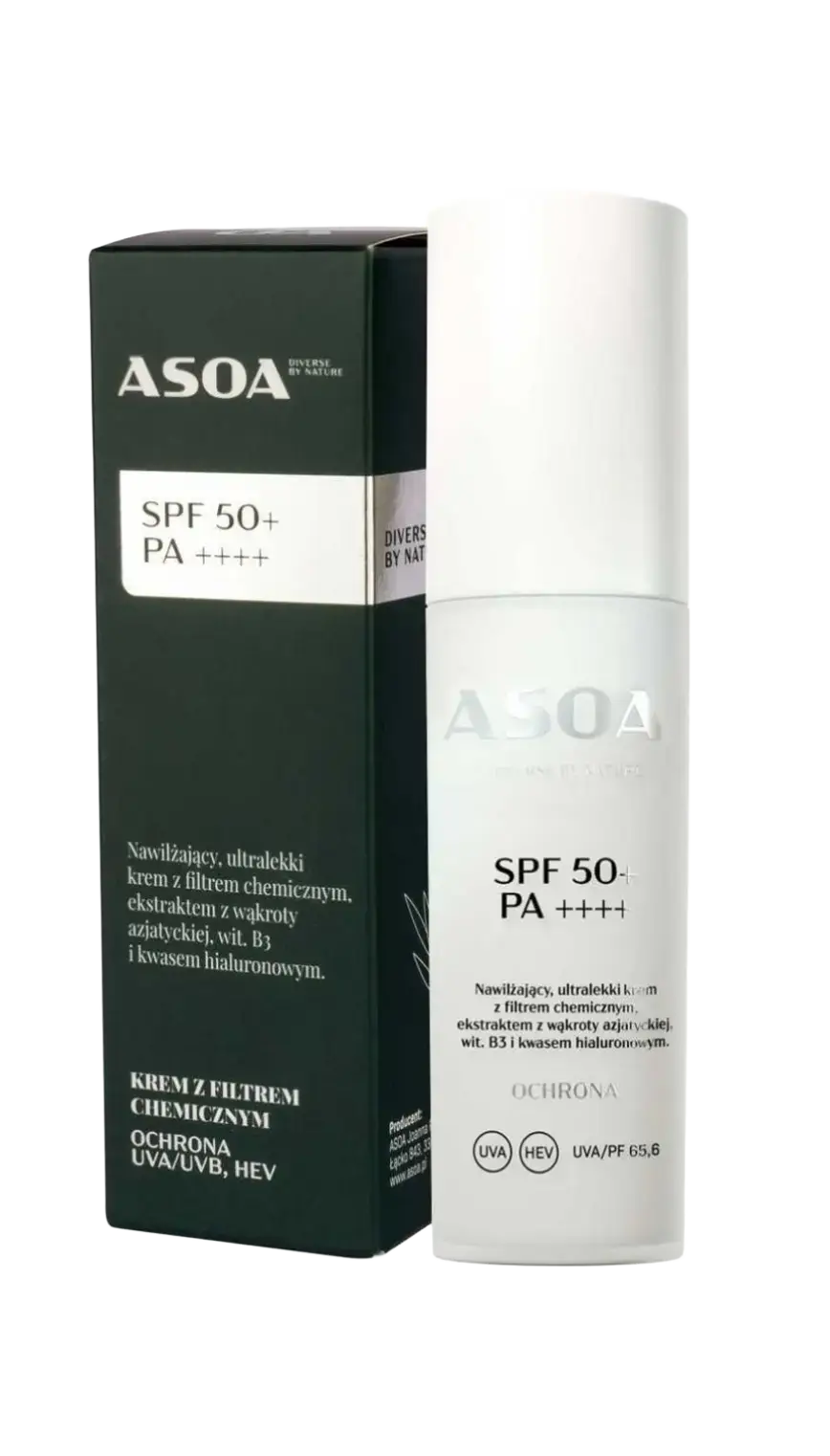 Asoa Krem Z Filtrem Chemicznym SPF 50+