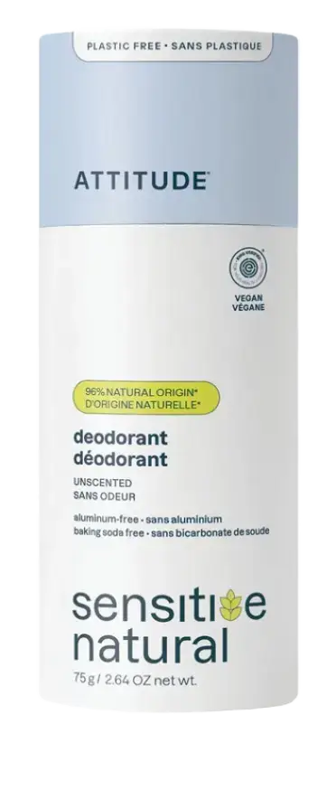 ATTITUDE Sensitive Natural Plastic-Free Deodorant Unscented