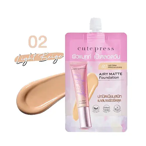 Cute Press Airy Matte Foundation 02 Light Beige