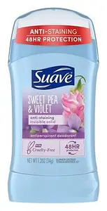 Suave Invisible Solid Deodorant Stick Sweet Pea & Violet