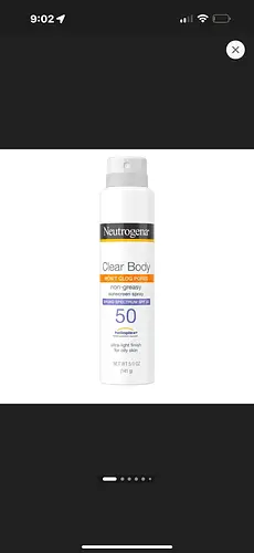 Neutrogena Clear Body Spray SPF 50