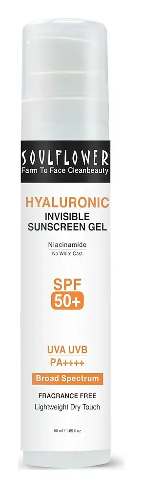 Soulflower Hyaluronic Invisible Sunscreen Gel SPF 50+