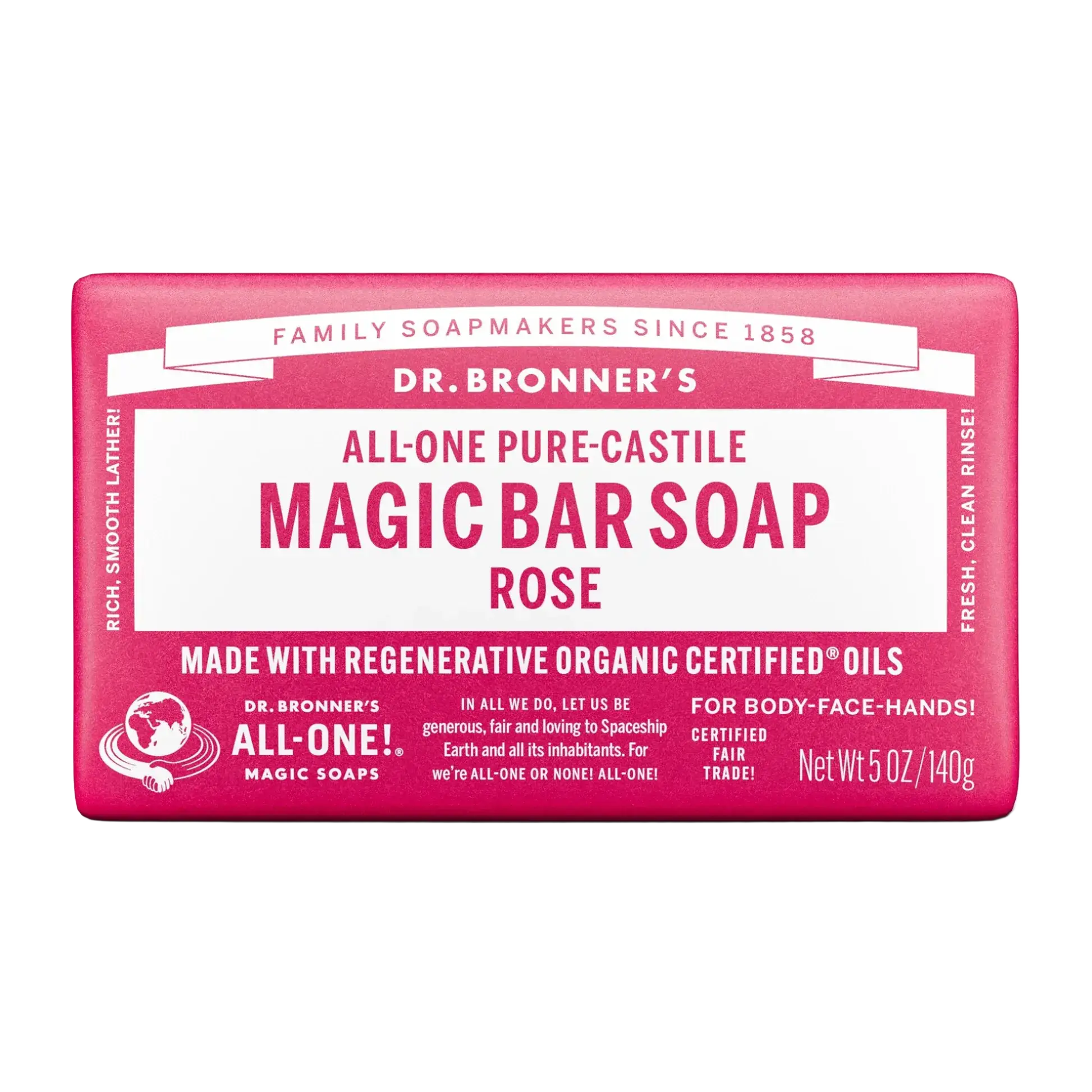 Dr. Bronner's Pure-Castile Magic Bar Soap Rose