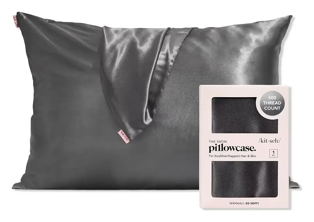 Kitsch Satin Pillowcase Charcoal