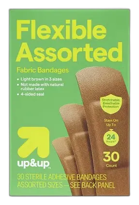 up&up Skin Tone Flexible Assorted Fabric Bandages Light Brown