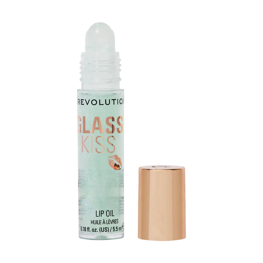 Revolution Beauty Glass Kiss Roller Ball Lip Oil Pixiedust Green Shimmer