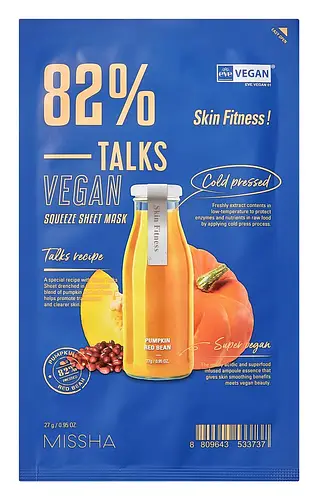 Missha Talks Vegan Squeeze Sheet Mask Skin Fitness