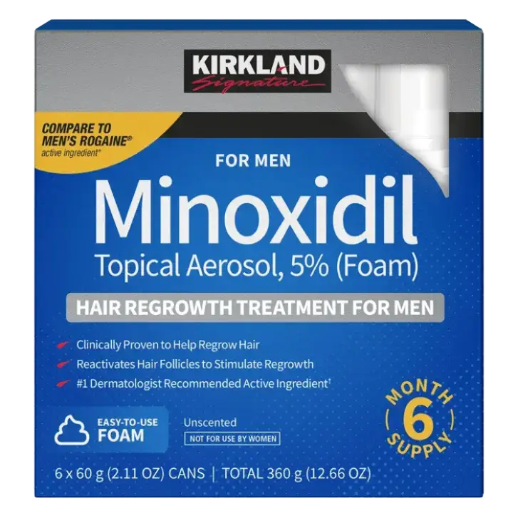 Kirkland Minoxidil Topical Aerosol Foam Hair Regrowth Treatment For Men