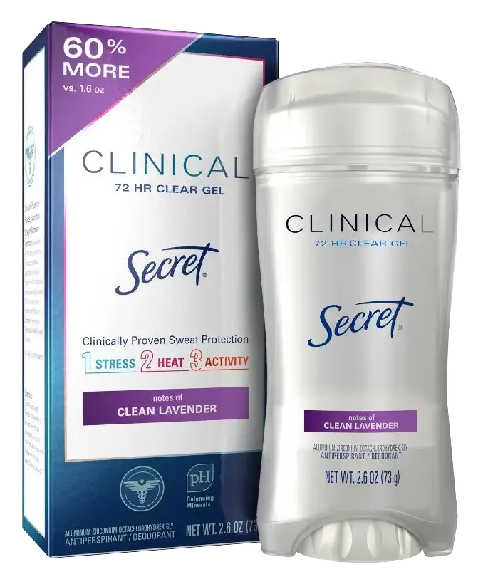 Secret Clinical Strength Clear Gel Antiperspirant Clean Lavender